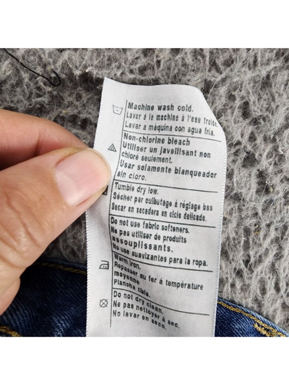 Carhartt Jeans Mens 33x36 Blue Flannel Lined Cotton Denim Relaxed Fit *Read* - Picture 15 of 16